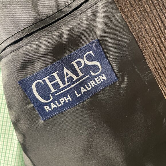 Chaps Ralph Lauren Blazer Mens 44R Brown Corduroy  Sport Coat 2 Button Jacket - Picture 9 of 12